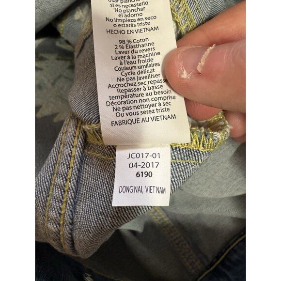 LuLaRoe Jean Jacket Size Small Southwest Aztec Boho Embroidered Blue Denim Hippi - Picture 13 of 15
